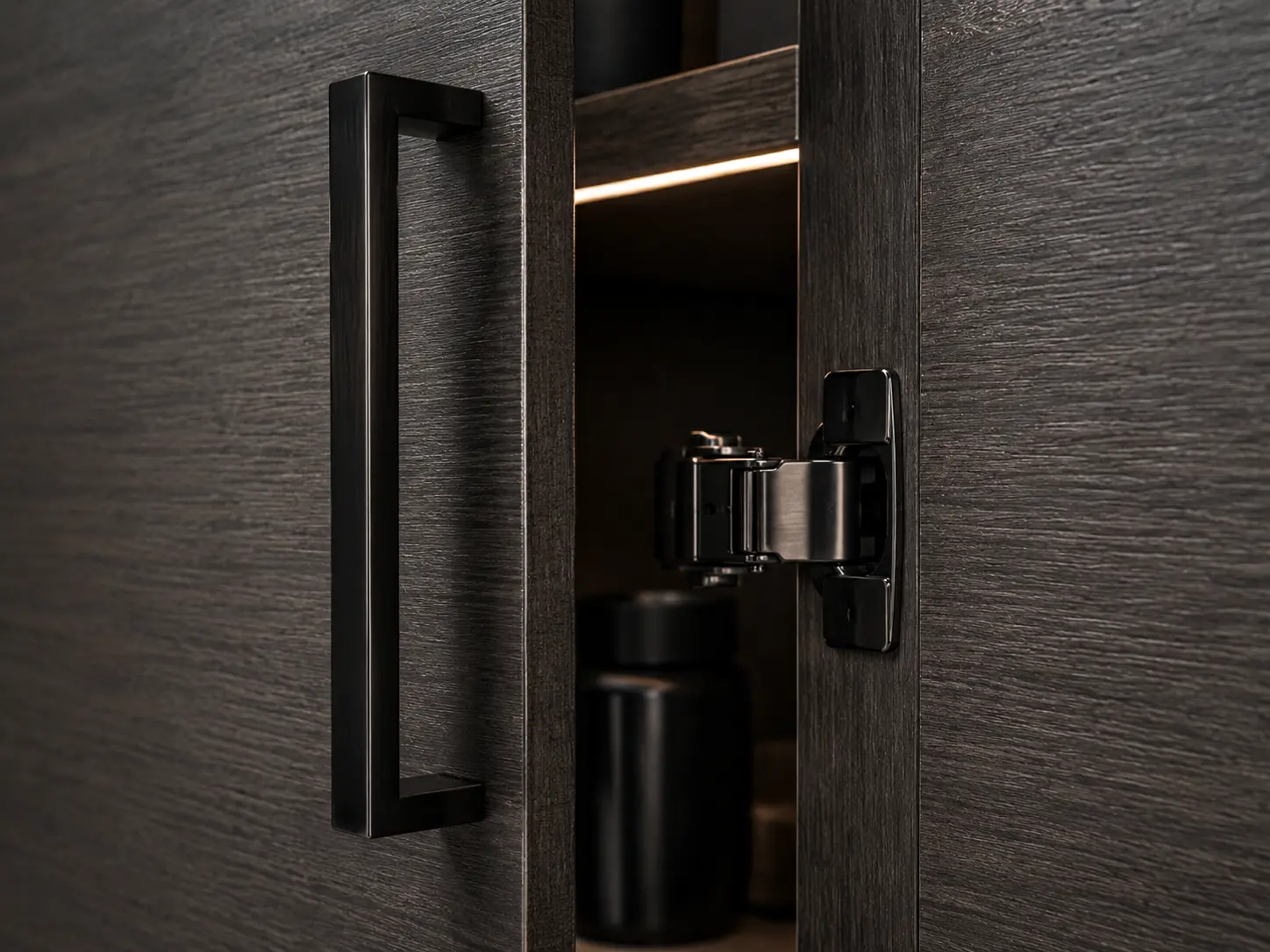 Premium hardware for custom wood garage cabinets — South Florida