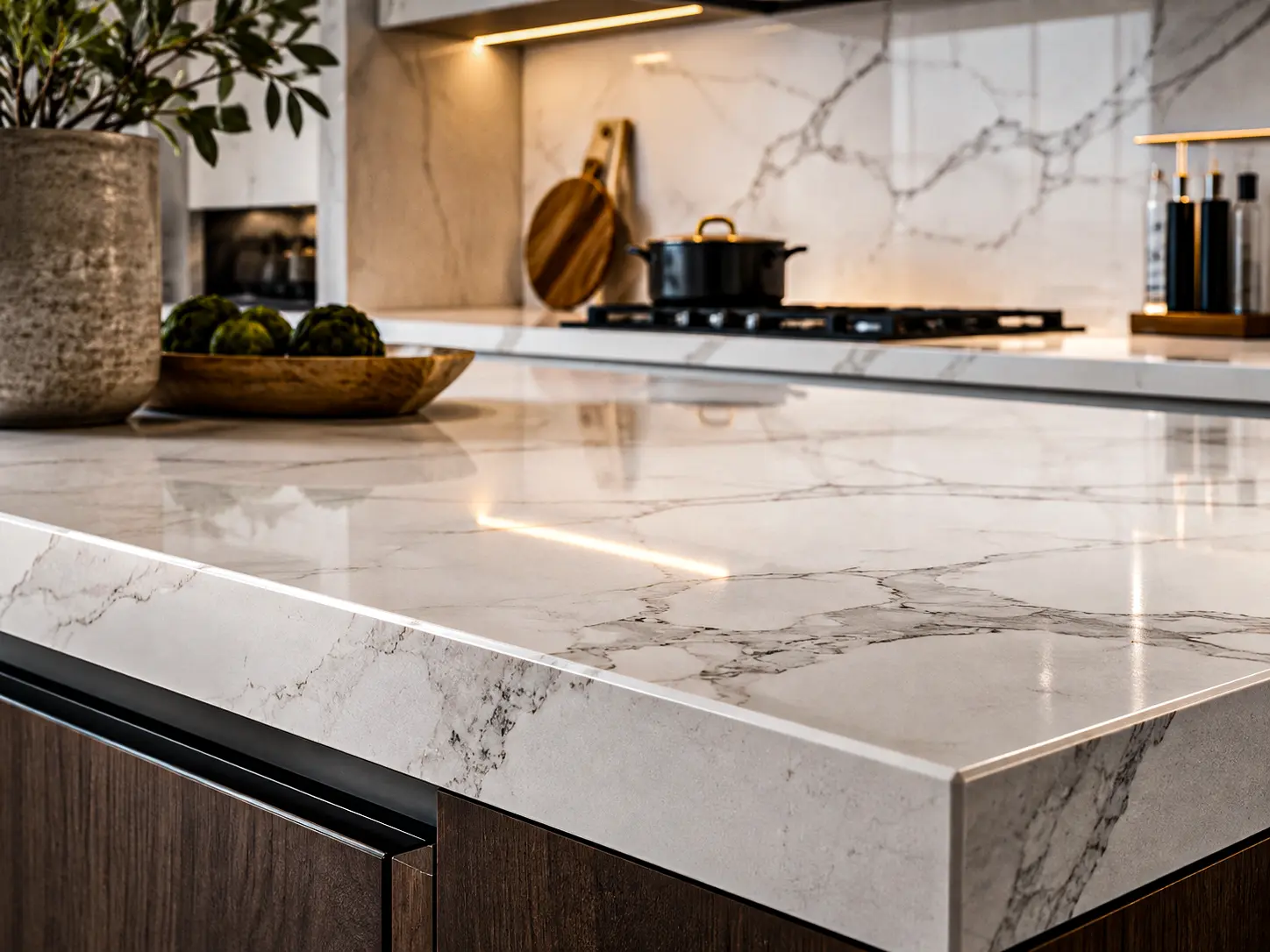 Custom kitchen painted finishes in white and navy with smooth factory-grade finish in South Florida