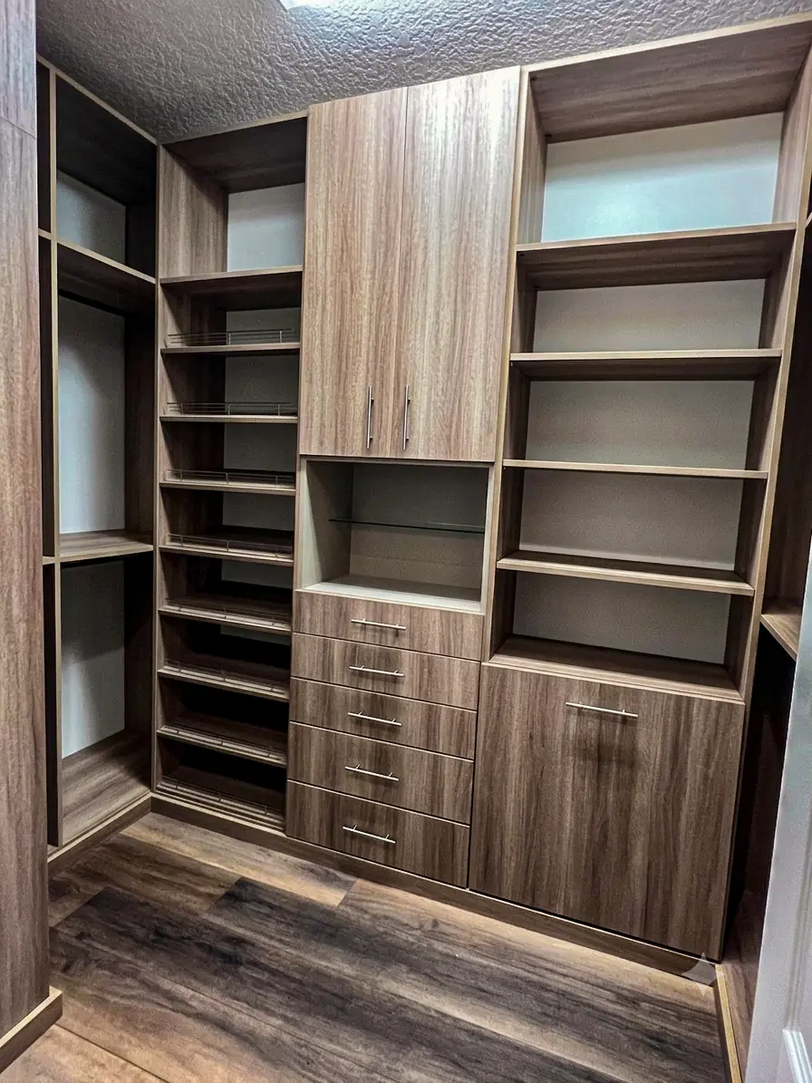 Downtown Boca Raton Custom Wood Walk-In Closet